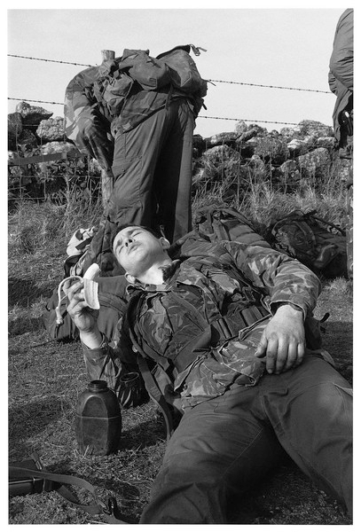 Marin 'enjoying' a bananna at a checkpoint, Hexworthy 1999.jpg